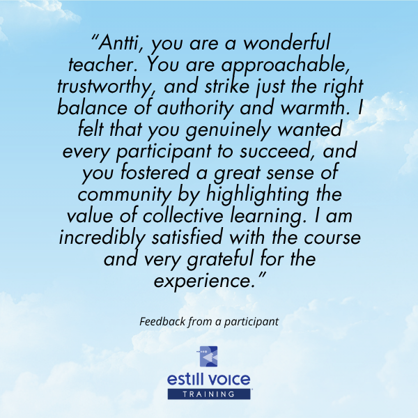 Estill course feedback for Antti Annola 3